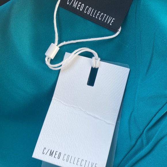 C/MEO Collective Star Lesson Green Halter Dress Small Asymmetric Hem - Picture 5 of 11